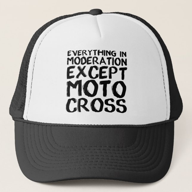Motocross Moderation Funny Dirt Bike Ball Cap Hat (Front)
