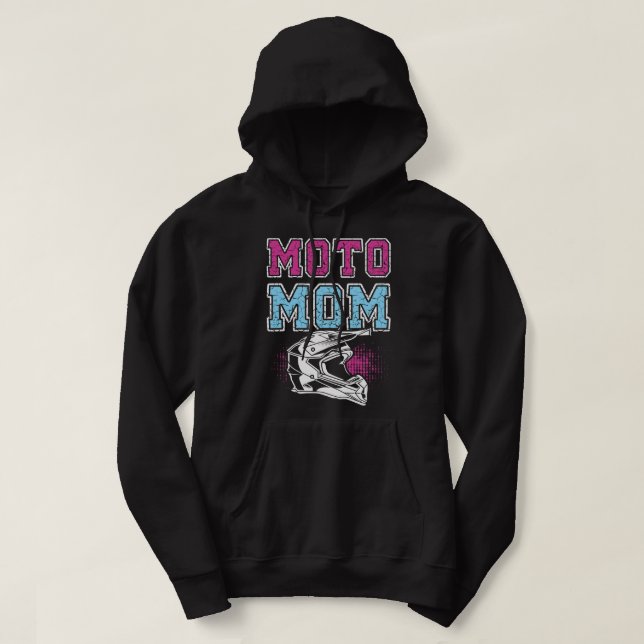 Motocross Moto Mum MX Dirtbike Hoodie (Design Front)