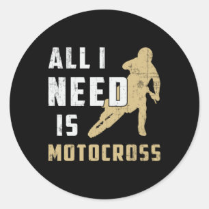 Motocross Motorcycle Bike Biker Dirt Funny Gift Classic Round Sticker