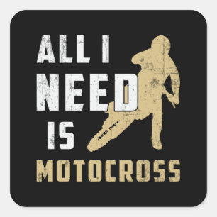 Motocross Motorcycle Bike Biker Dirt Funny Gift Square Sticker