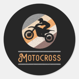 Motocross Motorcycle Bike Dirt Biker Funny Gift Classic Round Sticker