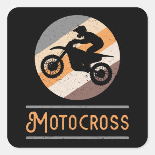 Motocross Motorcycle Bike Dirt Biker Funny Gift Square Sticker