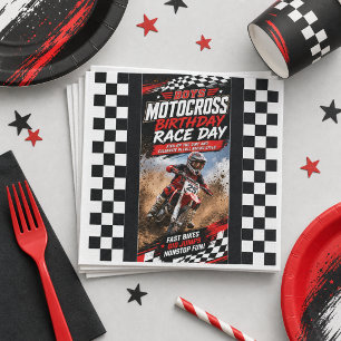 Motocross Motorcycle Birthday Race Day Napkin