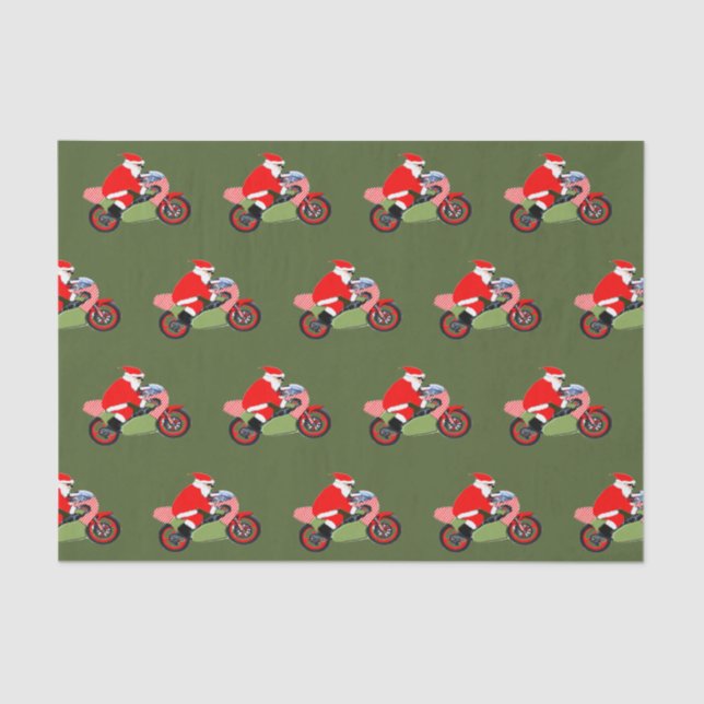 Motocross Motorcycle Christmas Holiday Tissue Paper (Front)