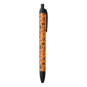 Motocross Motorcycle Helmet Racing Skull Orange Black Ink Pen