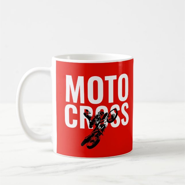 Motocross Motorcycle Sport Pop Art Coffee Mug (Left)