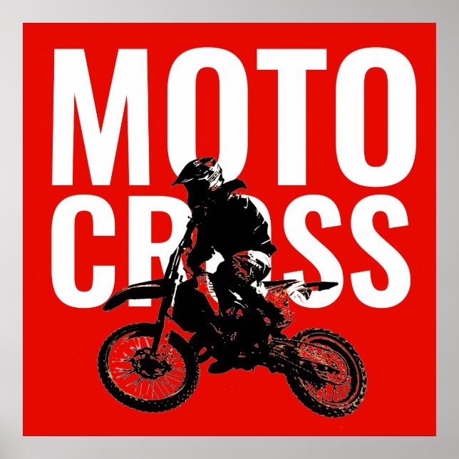 Motocross Motorcycle Sport Pop Art Poster (Front)