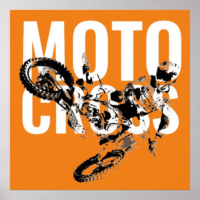 Motocross Motorcycle Sport Pop Art Poster (Front)