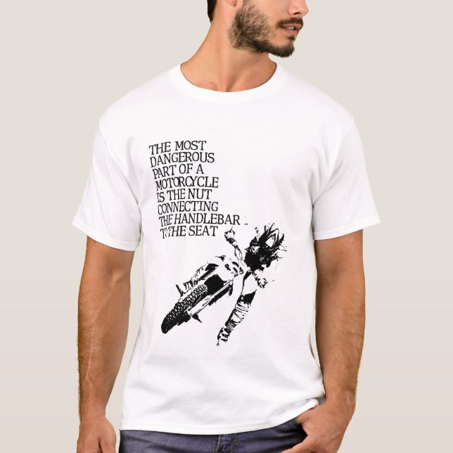 Motocross Nut Dirt Bike Funny T-Shirt Humour (Front)