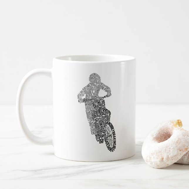 Motocross Off Road Motorcycle Word Art Coffee Mug (With Donut)