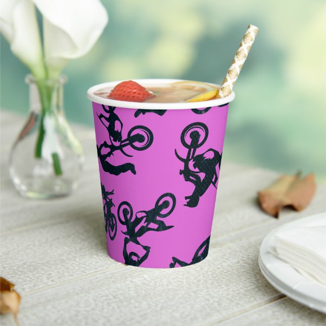 Motocross-Pink Paper Cups (Insitu)