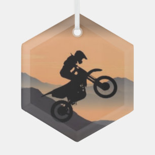Motocross Quote Sport Motorcycle Racing Glass Tree Decoration