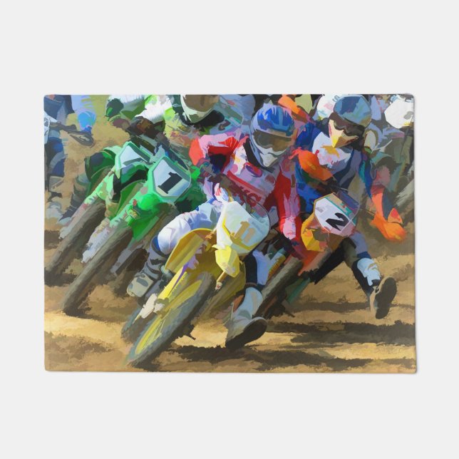 Motocross Race Graphic Art Doormat (Front)