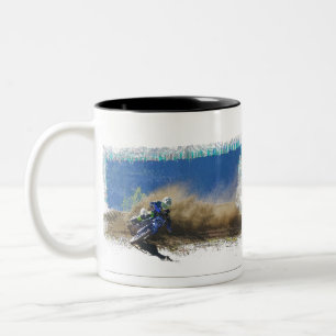 Motocross Racer Artwork Gifts Two-Tone Coffee Mug