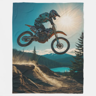 Motocross Racer at Spirit Lake Fleece Blanket