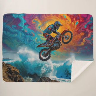 Motocross Racer Coastal Event Sherpa Blanket