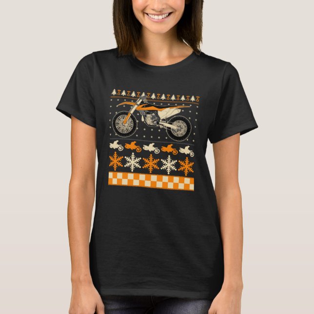 Motocross Racer Dirt Bike Rider Style Ugly Sweater (Front)