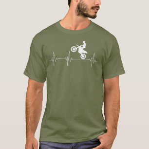 Motocross Racer Dirt Biker Heartbeat Motorsports T-Shirt