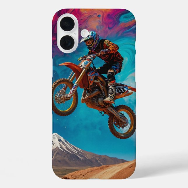 Motocross Racer on Mountain Slope Case-Mate iPhone Case (Back)