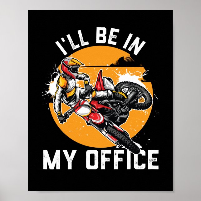 Motocross Racing Gift for Men MTX Dirt Bike Poster (Front)
