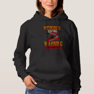 Motocross Racing Warning Dirt Bike Racer Hoodie