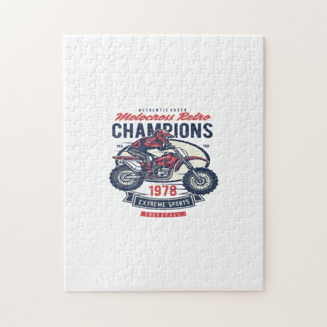 motocross retro champions jigsaw puzzle (Vertical)