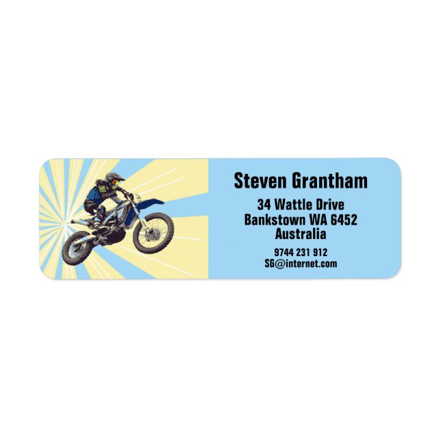 Motocross Return Address Label (Front)