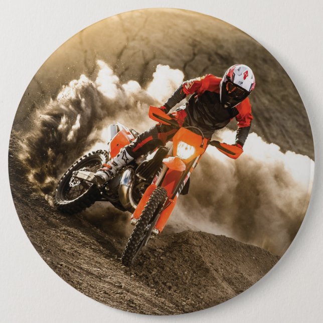 Motocross Rider 6 Cm Round Badge (Front)