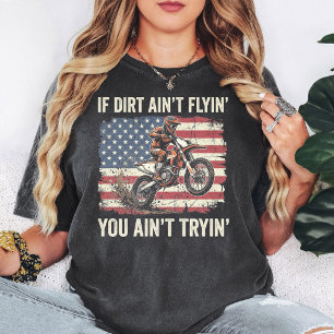 Motocross Rider American Flag Dirt Bike Jumping T-Shirt