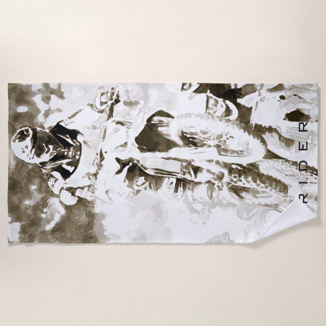 Motocross rider beach towel (Front)