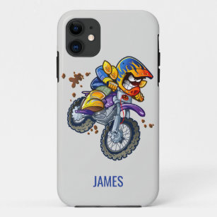 Motocross Rider Cartoon Personalised Name   Sport Case-Mate iPhone Case