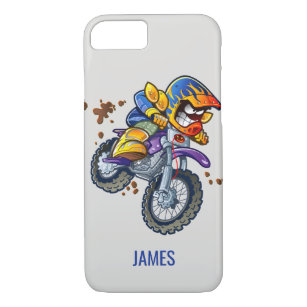 Motocross Rider Cartoon Personalised Name   Sport Case-Mate iPhone Case