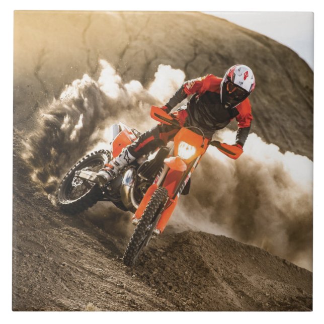Motocross Rider Ceramic Tile (Front)