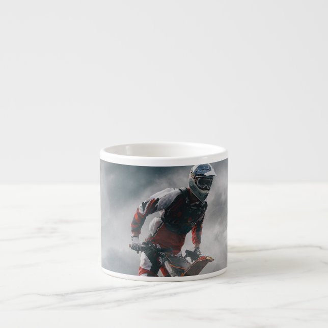 Motocross rider espresso cup (Front)