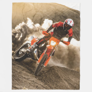Motocross Rider Fleece Blanket