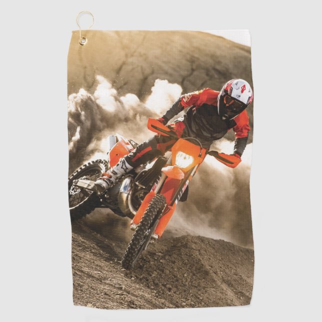 Motocross Rider Golf Towel (Front)