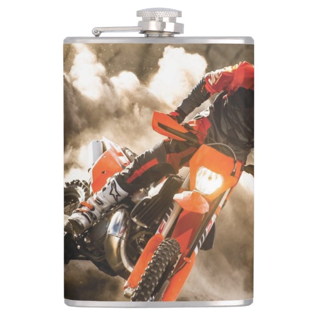 Motocross Rider Hip Flask (Front)