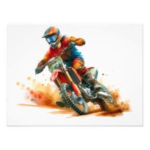 Motocross Rider in Action Photo Print