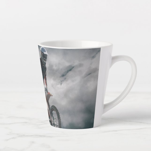 Motocross rider latte mug (Right)