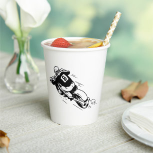 Motocross Rider Number 8 Retro Dirt Bike Paper Cups
