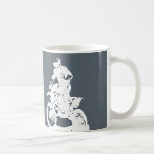 Motocross rider on bike - editable background coffee mug