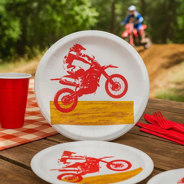 Motocross Rider Paper Plate (Creator Uploaded)