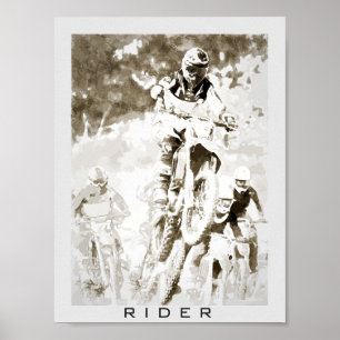 Motocross rider poster