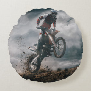 motocross rider round cushion