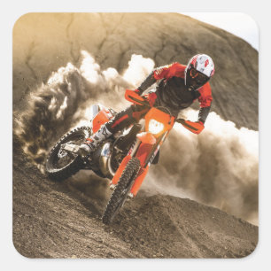 Motocross Rider Square Sticker
