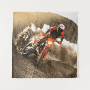 Motocross Rider Tapestry