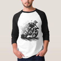 MOTOCROSS RIDER THRILL TEE SHIRT BINARY COLORS