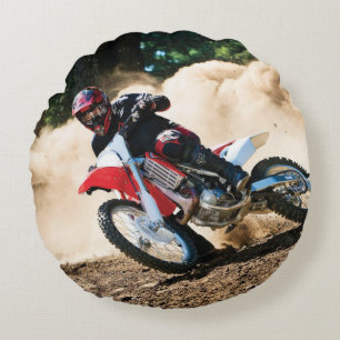 Motocross rider throw pillow