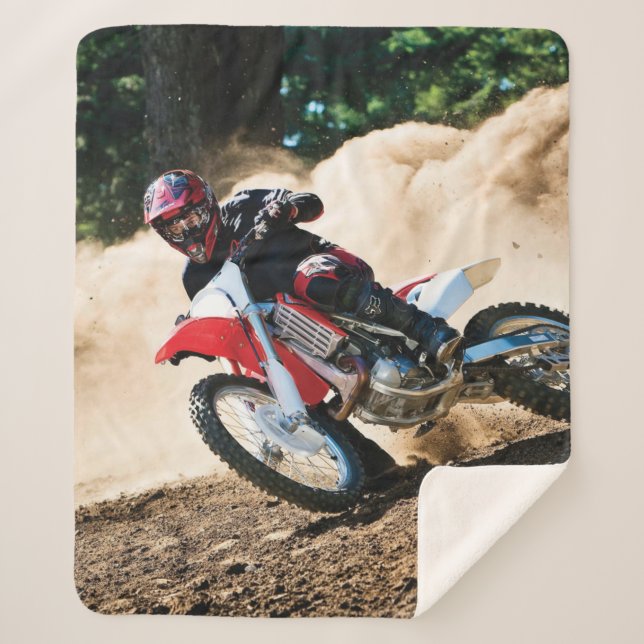 Motocross rider throw pillow (Front)