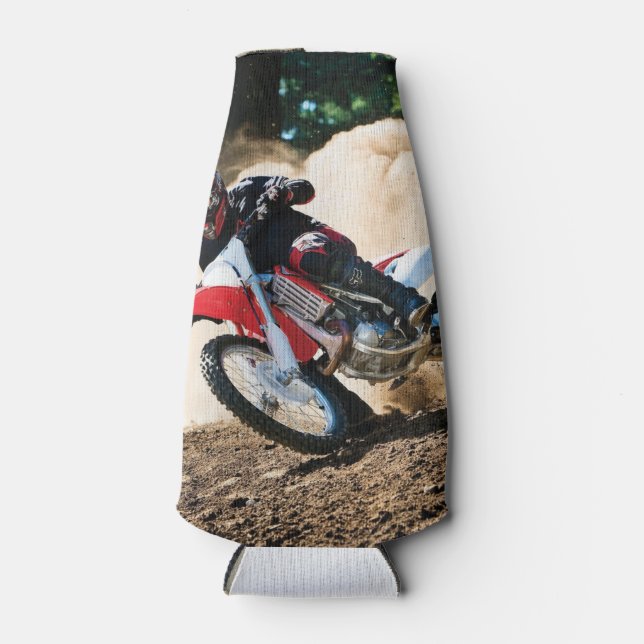 Motocross rider throw pillow bottle cooler (Front)